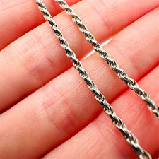 Italian 925 Sterling Silver Rope Chain Necklace 20''