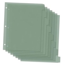 3 Ring Binder Dividers with 8 Tabs, A4 Plastic Index Divider Pages - Green,