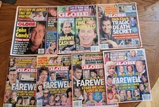 Lot Of 7 Vintage GLOBE Magazines- Farewell- John Candy, John Ritter. Dick Clark