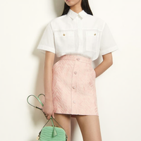 Sandro Women's Pink Buttoned Short Skirt Size 36 FR 8 UK 4 US SFPJU00328