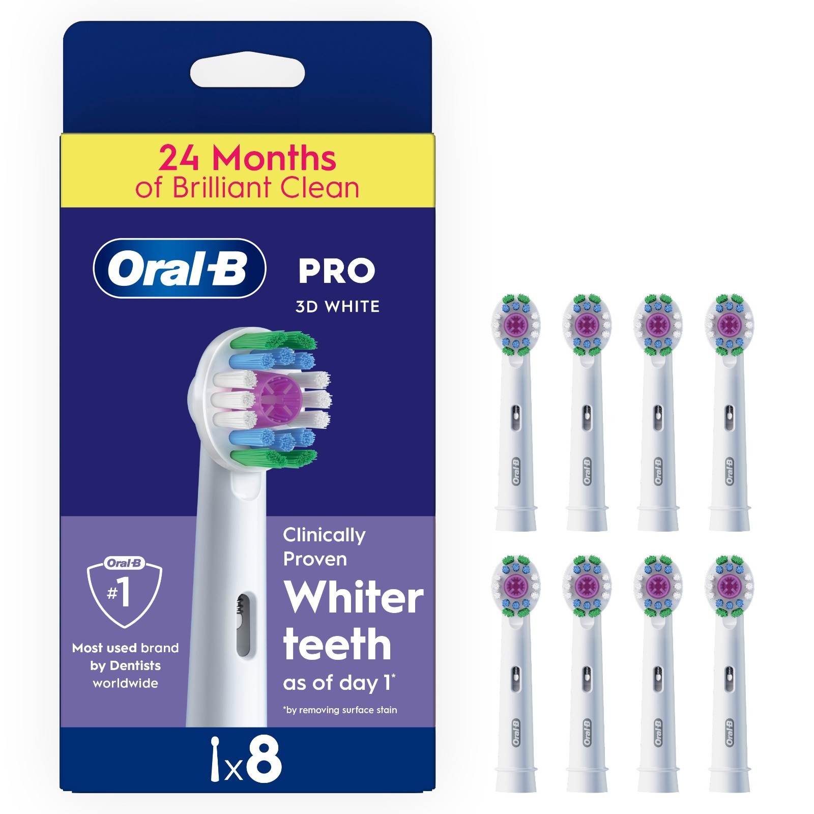 Oral-B Pro 3D White Toothbrush Heads, Pack of 8 Counts, Suitable for Mailbox - Image 4