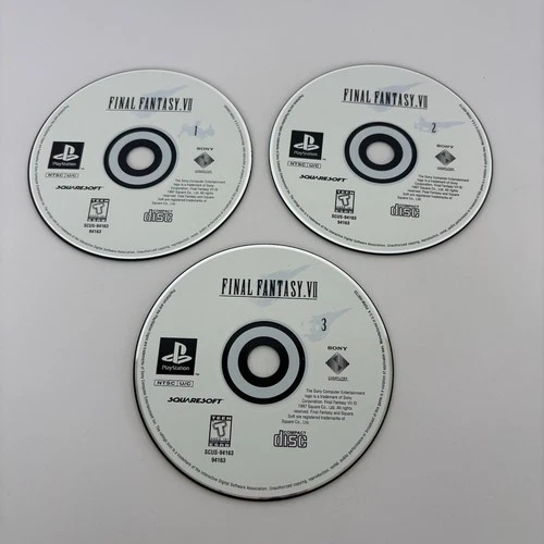 Final Fantasy VII (PlayStation 1, 1997) PS1 Discs only