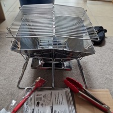 Sunlifer Portable Camping Fire Pit Campfire Grill,Folding Stainless Steel BBQ.