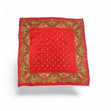 Vintage Hand Rolled Silk Scarf Made in Japan Red Paisley