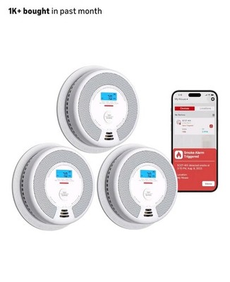 3-Pack X-SENSE SC07-WX Smart Smoke Carbon Monoxide Detector, Replaceable Battery