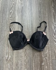 VTG Victoria  s Secret Black Lace Pink Bow 2002 36C Y2K Coquette RARE