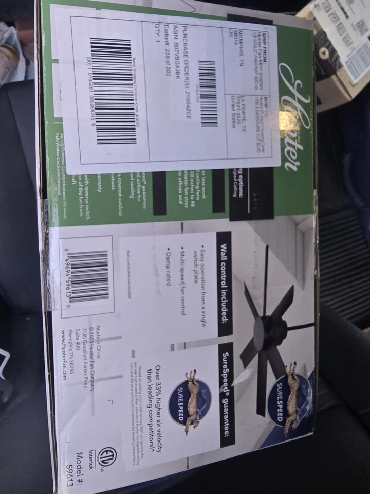 Hunter Kennicott 44 Inch Matte Black Ceiling Fan - Image 3 of 4