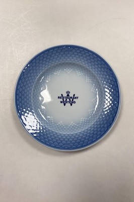 Bing and Grondahl Blue Tone Hotel mit Logo Speiseteller Nr. 716