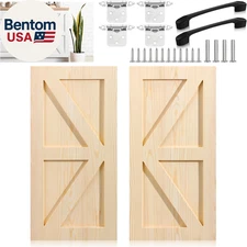 2 Sets 12'' W X 24'' H Unfinished Kitchen Cabinet Door Replacement with Hinges a