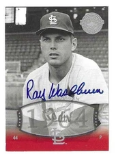 Signed RAY WASHBURN St. Louis Cardinals 2004 UD Timeless Teams Card #3 w/COA