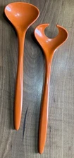 Vintage MCM Mepal Melamine Rosti Design Denmark Orange Ladles 2533 10”long