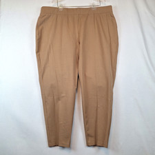 NWT Talbots Womens Essex Ankle Pant Curvy Fit 22W Camel Tan Pull On Stretch