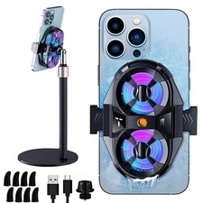 Semiconductor Phone Cooler with Phone Holder, Cellphone Radiator Cooling Fan ...