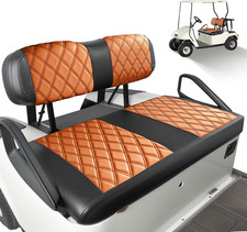 Golf Cart Diamond Seat Covers, Brown EZGO Seat Covers with Adjustable Buckle Fit
