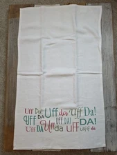 Kay Dee Designs UFF DA! Kitchen Towel Textured White Multi Typography Print NWOT