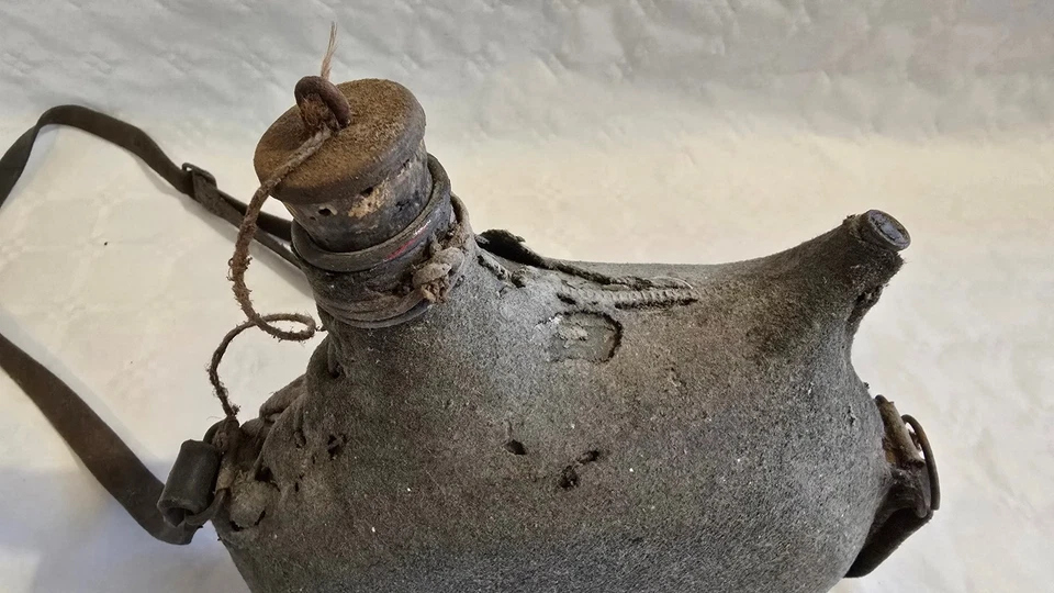 Gourde militaire FR 14-18 originale, liège intact, WWI - Photo 3/4