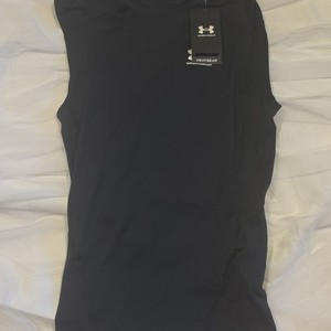 Under Armour HeatGear Men’s M Compression Sleeveless Crew Neck Tank Black Logo