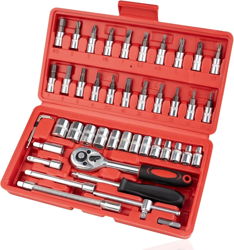 46-piece metric set in high-density carbon steel