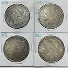 1881-S 1883 1885 1921 Morgan Dollar Lot of 4
