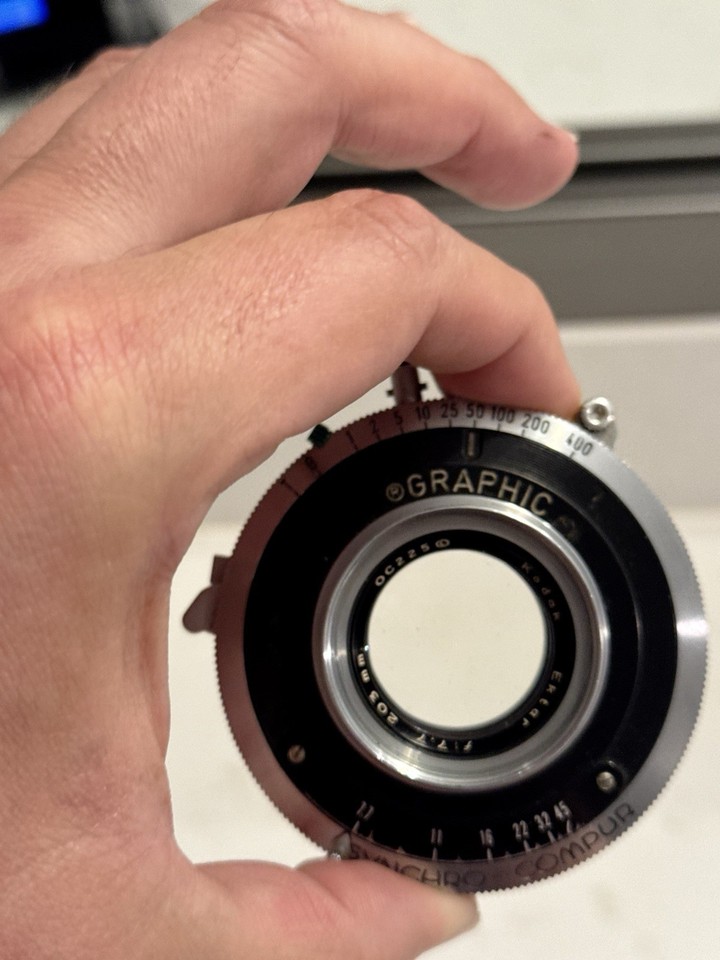 Kodak Ektar f7.7 203mm Lens with Synchro-Compur shutter (graphic) Large ...