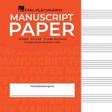 Wide Staff Manuscript Paper Red Cover  Music Composition Notebook with Six La
