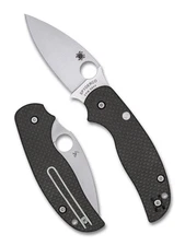 Spyderco Sage 6 Sprint Run Knife C123CFBCLS90VP Satin S90V Blade Carbon Fiber