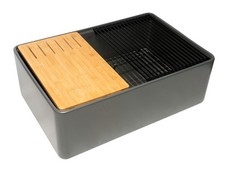 ALFI brand ABFS3020 30" Farmhouse Single Basin Fireclay Kitchen - Grey