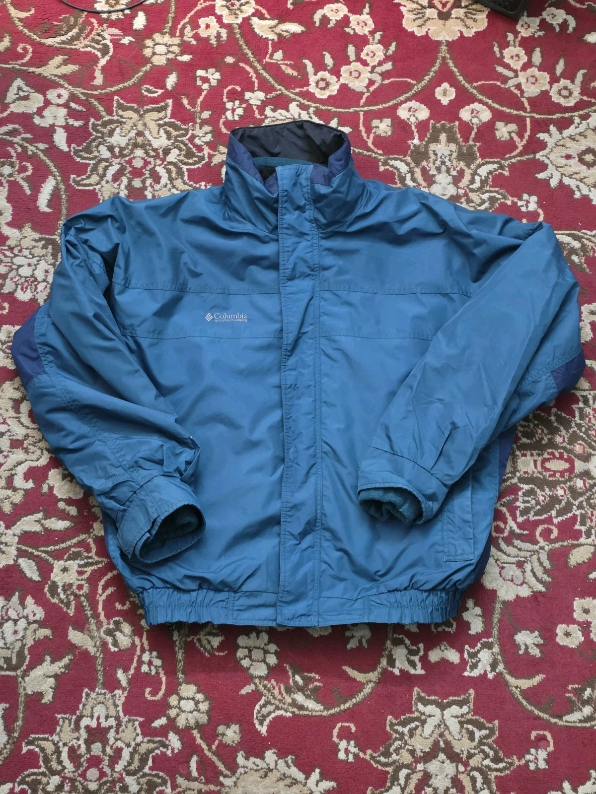 Vtg 90s Columbia Bugaboo Jacket Men Sz L Teal & Navy Full Zip Windbreaker Coat
Opens in a new window