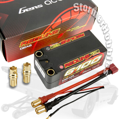 Gens Ace Redline Drag Racing 2s 7.4v 6100mAh 130C Lipo Shorty Battery #2178