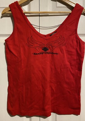 Harley Davidson Motorcycles red chain tank top size L Tampa