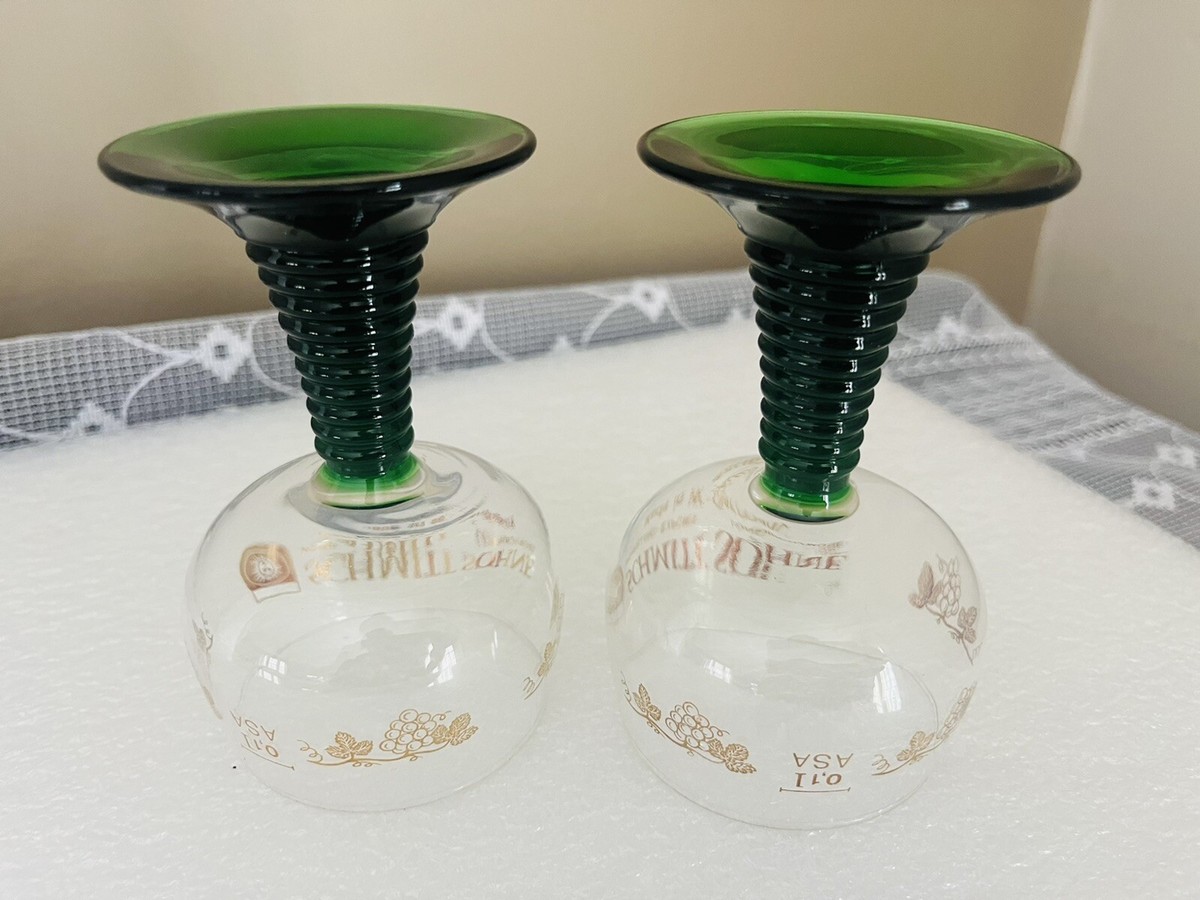 Pair of Roemer / Bockling Green & Clear Wine Glasses / Germany | eBay display picture 1