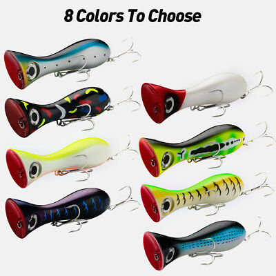2PCS 95mm 31g Topwater Popper Saltwater Fishing Lures for Striper Tuna Bluefish