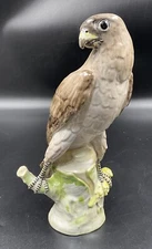 Antique Hand Painted KPM Old Berlin Falcon Bird Porcelain Figurine 9.5” As Is