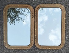 Vintage Brass Porthole Window Converted to Mirror Set of 2 Nautical Decor