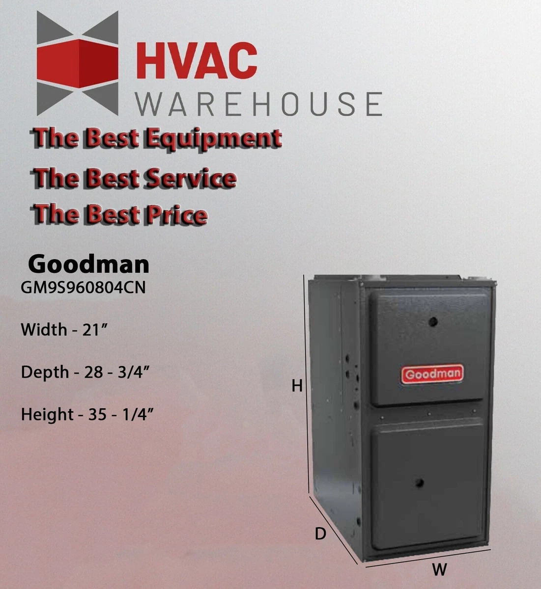 Goodman 96% AFUE 80,000 BTU Single Stage Upflow Gas Furnace Heater  GM9S960804CN | eBay