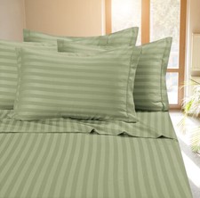Fine 400 Thread Count 100 Cotton Sateen Bed Sheet Dobby Stripe