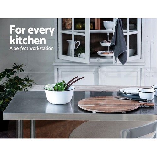Cefito Stainless Steel Kitchen Benches Work Bench Food Prep Table 1524x610mm 430 - Picture 8 of 10