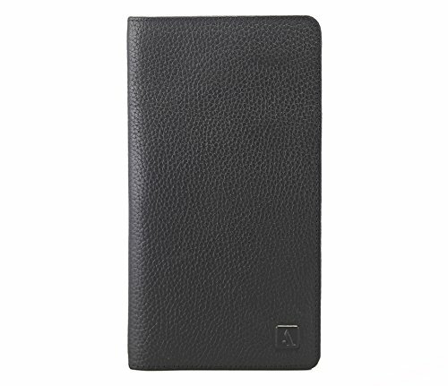 Luxury Adamis Black Leather Passport Holder Bifold Wallet Travel Case W85-image