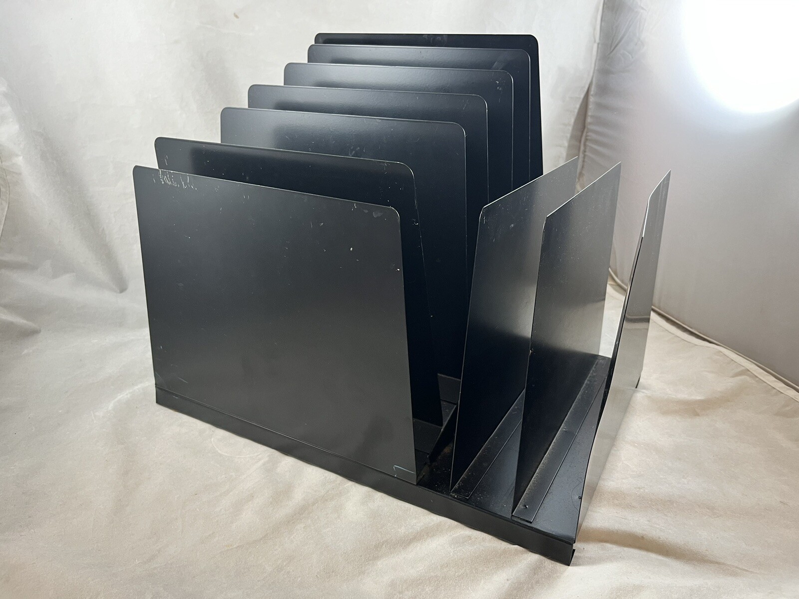 Vintage Steel Lit-Ning Tiered Vertical Desk File Organizer for Papers-image