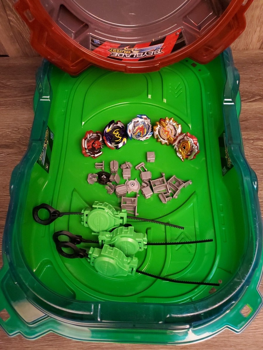 Beyblade Burst Turbo LOT ~Green Arena, Blades, Zippers Toy Bey