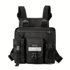 Multi-Pocket Tactical Chest Bag with Adjustable Dual Shoulder Straps for Outdoor