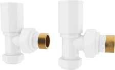 UK Radiators Manual Radiator Valves Angled Corner Straight 1/2"x15mm *TwinPack*