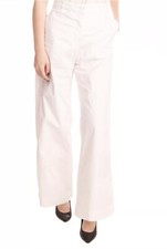  225 PINKO Womens NWT Sz TALL 6 8 S M 42 White High Waist Flared Cotton Pants