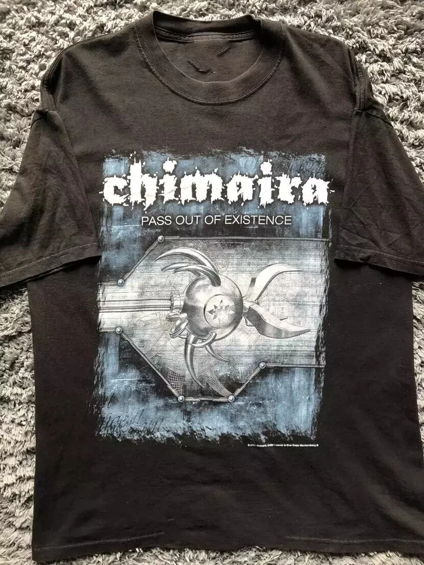 T-shirt Chimaira Art Design, Uomo Unisex, Nero, 100% Cotone, Taglie S-3XL, Design Frontale, Morbida E Traspirante