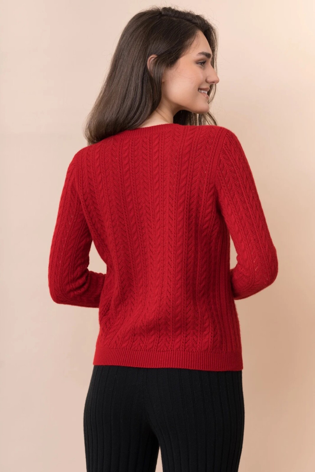 100 cashmere CABLE KNIT SWEATER eBay