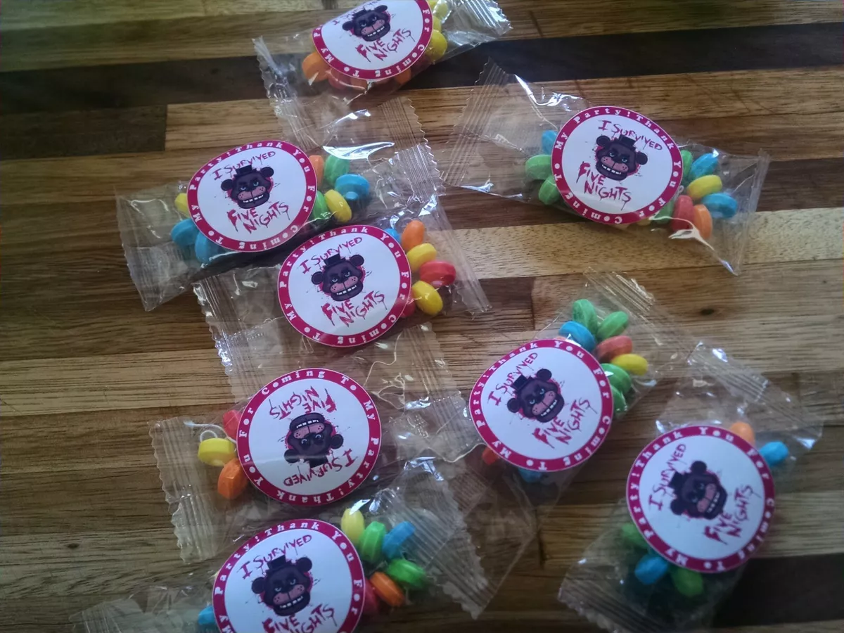 12 FNAF FIVE NIGHTS AT FREDDY'S candy bracelets for birthday party favors  bags