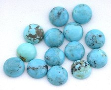 ONE 8mm Round Natural Kingman Turquoise Cabochon Gem Stone Gemstone EBS3334A