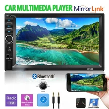 7" Double 2DIN Car Bluetooth Touch Screen Stereo Radio USB AUX IN MP5 Player