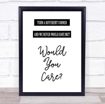 A Different Corner Song Text Zitat Druck