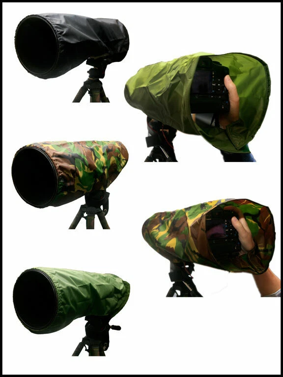 OUTDOORPHOTOGRAPHYGEAR Canon 300 mm f4 impermeabile fotocamera e obiettivo copertura antipioggia: nero verde mimetico